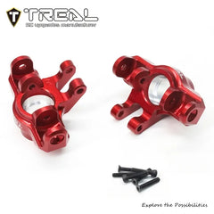 TREAL Aluminum 7075 Front Hubs Set Steering Blocks CNC Machined Upgrades for Arrma 1/18 GRANITE GROM - RED