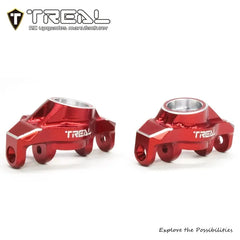 TREAL Aluminum 7075 Front Hubs Set Steering Blocks CNC Machined Upgrades for Arrma 1/18 GRANITE GROM - RED