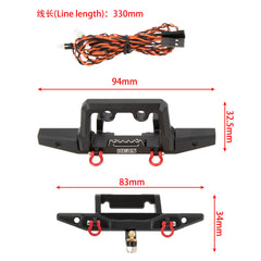 MEUS RACING Aluminum Front/rear Bumper with LED Lights for TRX4M 1/18th RC Crawler Car Upgrades (Front/rear Bumper for Defender) - HeliDirect