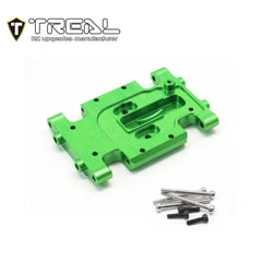 TREAL Aluminum 7075 Center Skid Plate CNC Machined Upgrdes Compatible with 1/24 Axial AX24 (GREEN) - HeliDirect