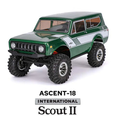 Redcat Scout II - 1/18 Scale Brushed Electric Rock Crawler (Green) With TORQ MLS-1025 Premium DIRECT-MOUNT Servo (Free Horn Included)