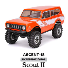 Redcat Scout II - 1/18 Scale Brushed Electric Rock Crawler (Orange) With TORQ MLS-1025 Premium DIRECT-MOUNT Servo ( Free Horn Included)