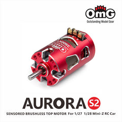 OMG AURORA 3500 KV Series Sensored Brushless Top Motor for 1/24 1/27 (Red)