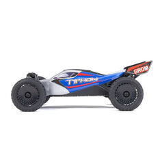 TYPHON GROM ARRMA MEGA 380 Brushed 4X4 Small Scale Buggy RTR with Battery & Charger - Blue/Silver - HeliDirect