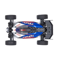 TYPHON GROM ARRMA MEGA 380 Brushed 4X4 Small Scale Buggy RTR with Battery & Charger - Blue/Silver - HeliDirect