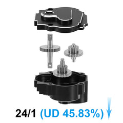 INJORA CNC Aluminum Complete 24/1 (Underdrive 45.83%) Transmission for 1/18 Redcat Ascent-18