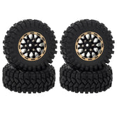 MEUS Racing 1.2 inch Beadlock Wheels Brass 1.0(plus) Wheel & Tire Set 62*24MM -4MM Negative Hub 77G For TRX4M SCX24 - Sport A - HeliDirect
