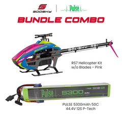 Goosky Legend RS7 Helicopter Kit w/o Blades (Pink) Combo With Pulse 5300mAh 50C 44.4V 12S P-Tech LiPo Battery