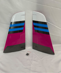 Boomerang Atom Stabs with hatches, control horns, pushrods and linkages - Pink Blue