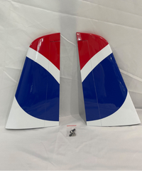 Boomerang Atom Stabs with hatches, control horns, pushrods and linkages - Red White Blue