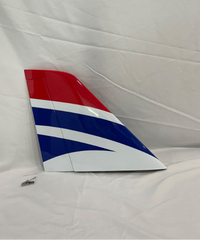 Boomerang Atom Vertical Fin with hatch, control horn, pushrod and linkages - Red White Blue
