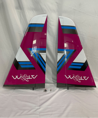 Boomerang Atom Wing set to include hatches, pushrods, control horns and linkages - Pink Blue