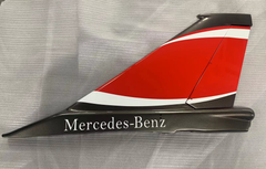 Boomerang J10 Vertical Fin with hatche, control horn, pushrod and linkages - Red