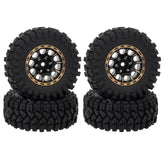 MEUS Racing 1.2 inch Beadlock Wheels Brass 1.0(plus) Wheel & Tire Set 62*24MM -4MM Negative Hub 77G For TRX4M SCX24 - Sport B - HeliDirect