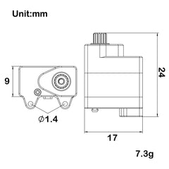 MEUS Racing Coreless Micro Aluminum / 15.8g Brass Servo for Axial SCX30
