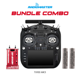 RadioMaster TX16S MK3 Radio Controller (Black) + Nexus-XR Flight Controller (Red) + RadioMaster 18650 3200mAh Battery (2pcs) Bundle