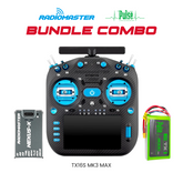 RadioMaster TX16S MK3 MAX Radio Controller (Blue) + Nexus-X Flight Controller (Grey) + Pulse 6000mAh 2S 7.4V LiPo Transmitter Battery Bundle