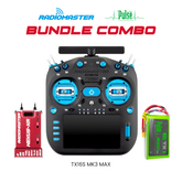 RadioMaster TX16S MK3 MAX Radio Controller (Blue) + Nexus-XR Flight Controller (Red) + Pulse 6000mAh 2S 7.4V LiPo Transmitter Battery Bundle
