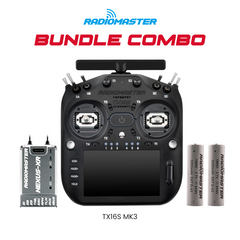 RadioMaster Ultimate Radio Bundle – TX16S MK3 (Black), Nexus-XR Flight Controller (Grey) & RadioMaster 18650 3200mAh 3.7V Battery (2pcs)