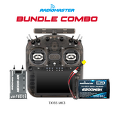 RadioMaster TX16S MK3 Radio Controller (Transparent Charcoal) + Nexus-XR Flight Controller (Grey) + RadioMaster 6200mAh 2S LiPo Transmitter Battery Bundle