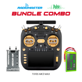 RadioMaster TX16S MK3 MAX Radio Controller (Gold) + Nexus-XR Flight Controller (Grey) + Pulse 6000mAh 2S 7.4V LiPo Transmitter Battery Bundle