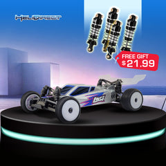 Losi 1/24 Micro-B 2WD Buggy RTR - Silver With INJORA 4PCS Aluminum Oil Shocks