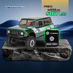Redcat Scout II - 1/18 Scale Brushed Electric Rock Crawler (Green) With TORQ MLS-1025 Premium DIRECT-MOUNT Servo (Free Horn Included)