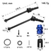 MEUS Racing1/10 RC Steel CV Front Rear Driveshafts Wheel Hex Hub Set for Traxxas Maxx Slash (8654, 7758, 8950X, 8951)