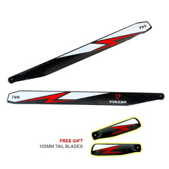 VULCAN ROTORS Precision Main Rotor Blades 700mm (RED) free gift 105mm Tail Blades