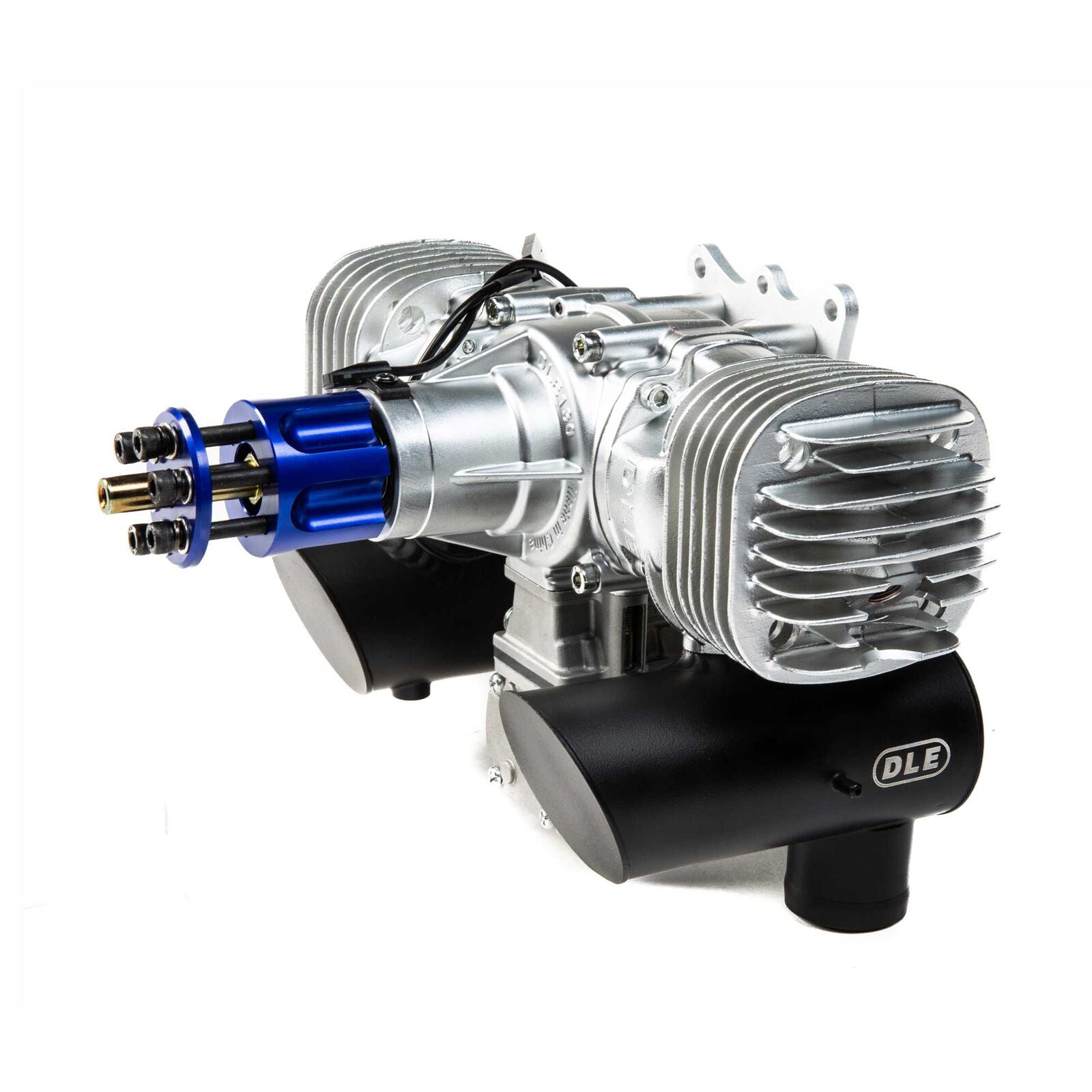 DLE-130cc Twin Gas Engine with Electric Ignition and Mufflers - HeliDirect