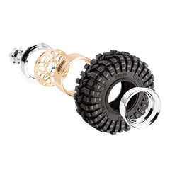 INJORA 1.0" 62*22mm Offset -4.4mm Beadlock Wheels Tires Set for 1/18 1/24 RC Crawlers