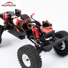 Nexx Racing 59mm Long Reservoir shocks (4pcs) for for 1/18 RC Crawler Redcat Ascent18 - RED