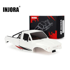 INJORA IR60 Pickup Hard Body with Bed Rack for 1/18 TRX4M Defender Bronco - Pearl White