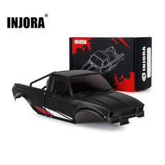 INJORA IR60 Pickup Hard Body with Bed Rack for 1/18 TRX4M Defender Bronco - BLACK