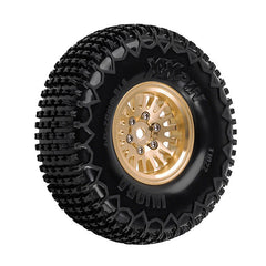 INJORA 1.0 XHX Pin Tires with 1.0 Plus Brass Beadlock Wheels Combo for 1/18 1/24 RC Crawlers