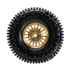 INJORA 1.0 XHX Pin Tires with 1.0 Plus Brass Beadlock Wheels Combo for 1/18 1/24 RC Crawlers