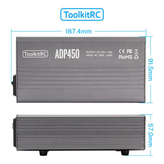 ToolkitRC ADP450 450W 24V 19A Power Supply Unit w/ XT60 Output