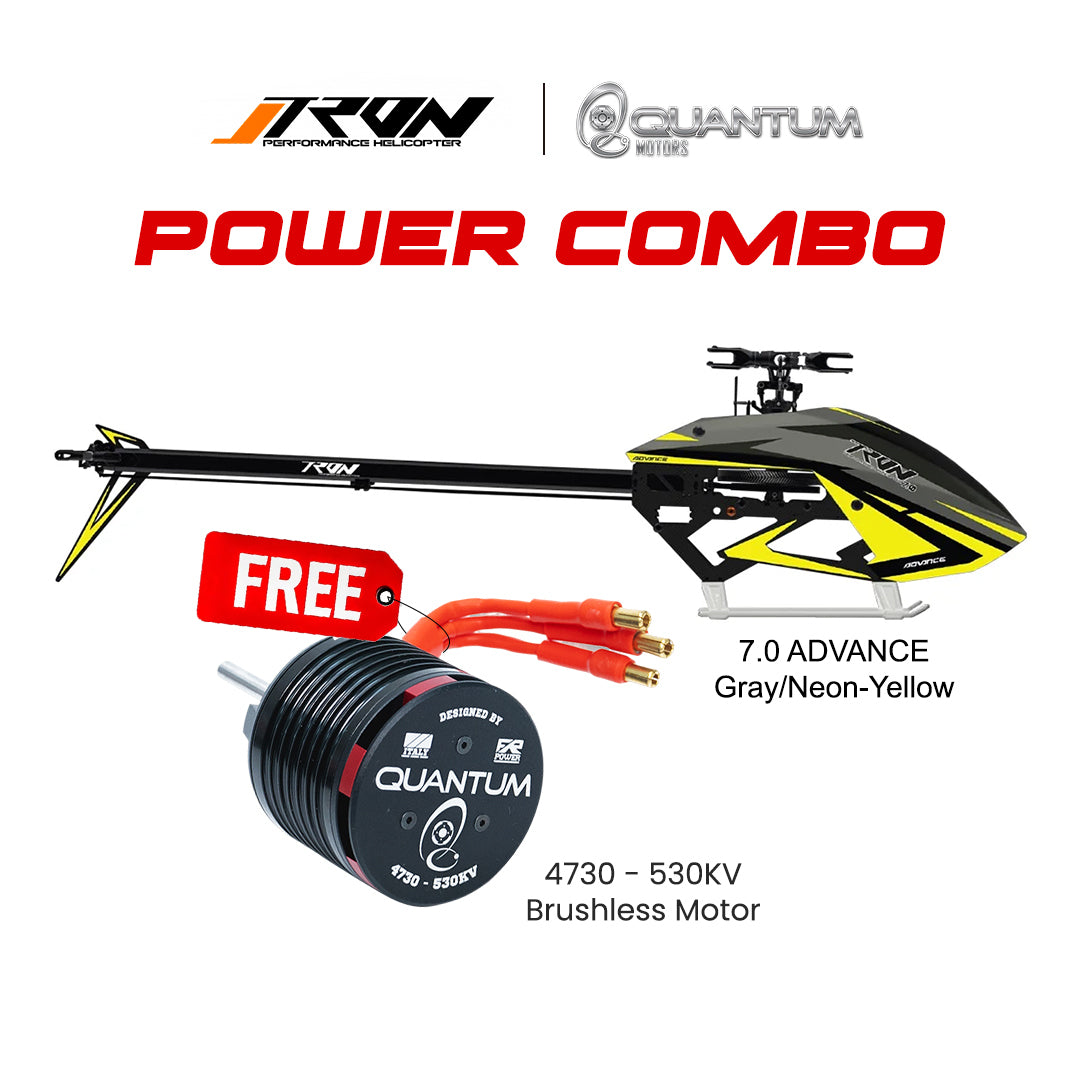 Tron 7.0 ADVANCE Gray/Neon-Yellow Combo + FREE Quantum 4730