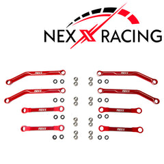 Nexx Racing High Clearance Aluminum Chassis Links Set for Axial AX24 - RED - HeliDirect