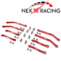 Nexx Racing High Clearance Aluminum Chassis Links Set for Axial AX24 - RED - HeliDirect