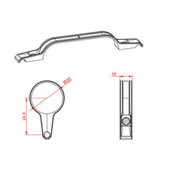 Steam Φ22mm Tail Control Guide/Black