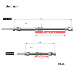 MEUS Racing Metal SCX24 Cuttable Drive Shaft for Axial SCX24