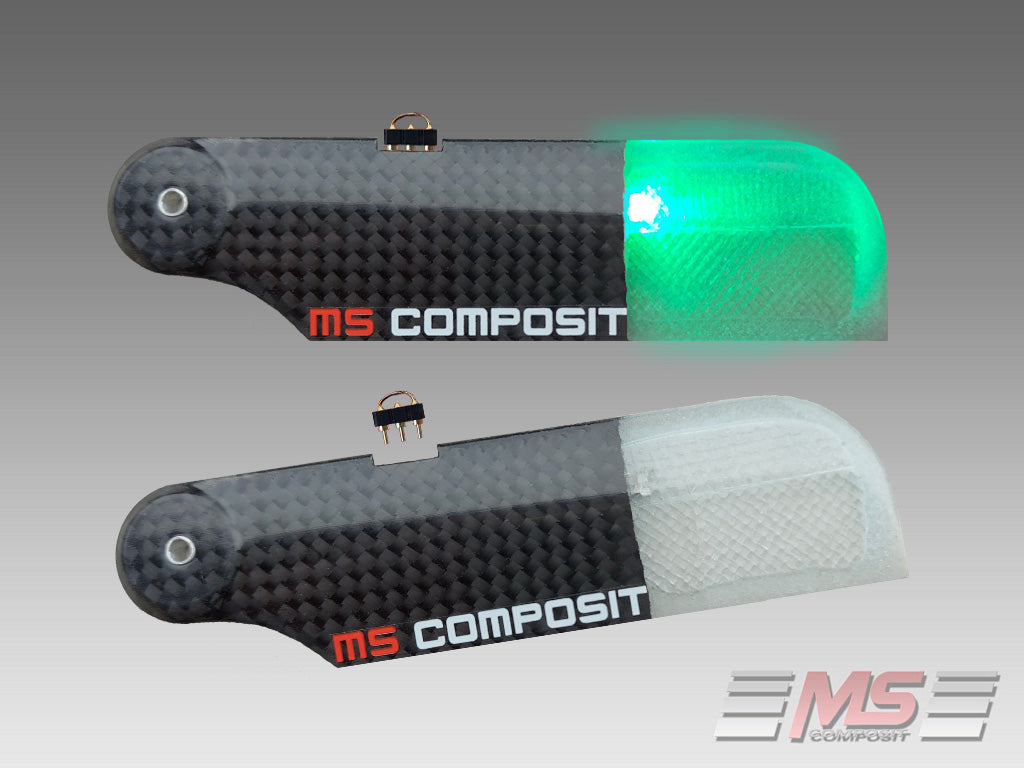 MS Composit CFC Tail NIGHT Blades 105 mm/5/3 FC - Green - HeliDirect