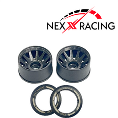 Nexx Racing “JUD” threaded carbon-fiber reinforced EVO Flanged Rear Wheels (2) pcs for Mini-Z - R11 OFFSET +2