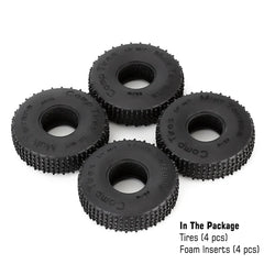 INJORA 1.0" 65*19mm Comp Pin Multi Terrains Tires for 1/24 RC Crawler Rock Buggy (4) - HeliDirect