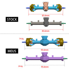 MEUS Racing Plastic Nylon Isokinetic 3-Section CVD Front Rear Axles Maximum Steering Angle 52° +5MM for SCX24 Deadbolt C10 JLU Gladiator Bronco