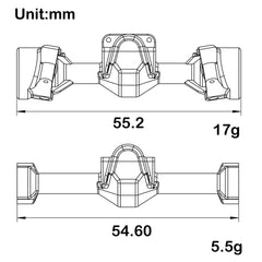 MEUS Racing SCX30 Axle Housing with Diff Covers and Steering Knuckles for Axial SCX30