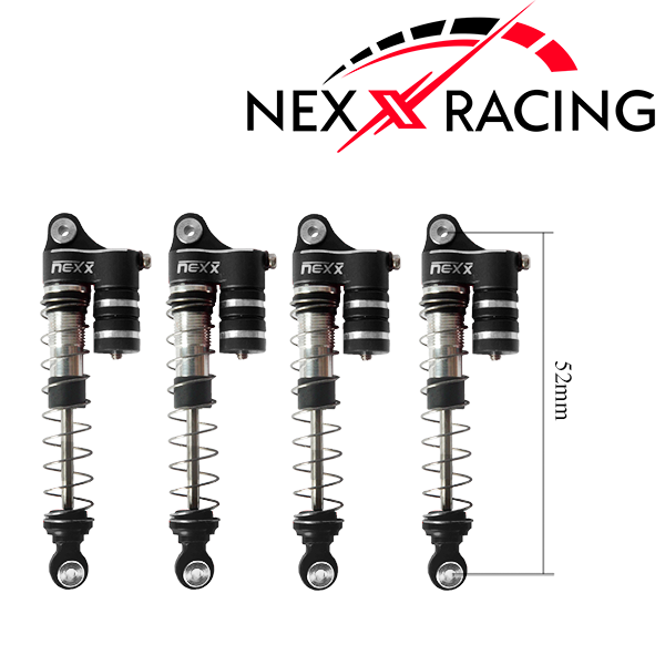 Nexx Racing Reservoir Shock (4 pcs) for 1/24 AX24 - BLACK - HeliDirect