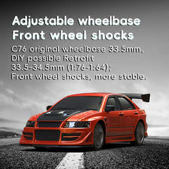 Turbo Racing C76 1/76 RC Sports Car Mini Racing - Red