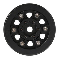 INJORA 1.0" Black Brass Beadlock Wheel Rims Deep Dish Negative Offset 3.15mm For 1/24 RC Crawlers (4) - HeliDirect